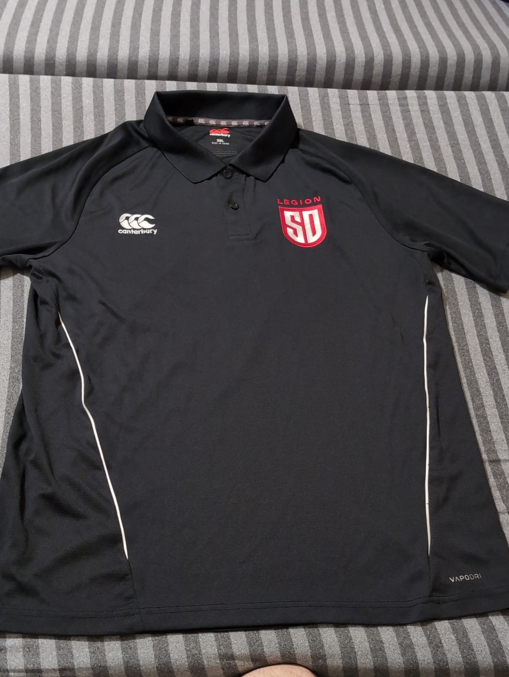 MLR Legion SD Rigby Team Issues Black Polo Shirt 2XL XXL Canterbury Vapodri